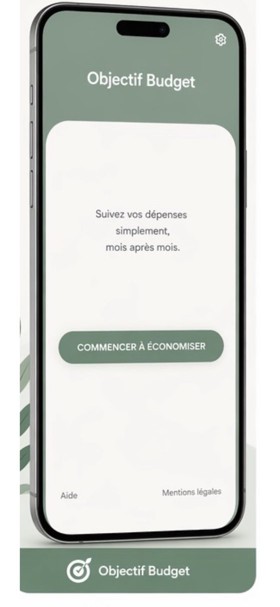 Écran d'accueil d'Objectif Budget